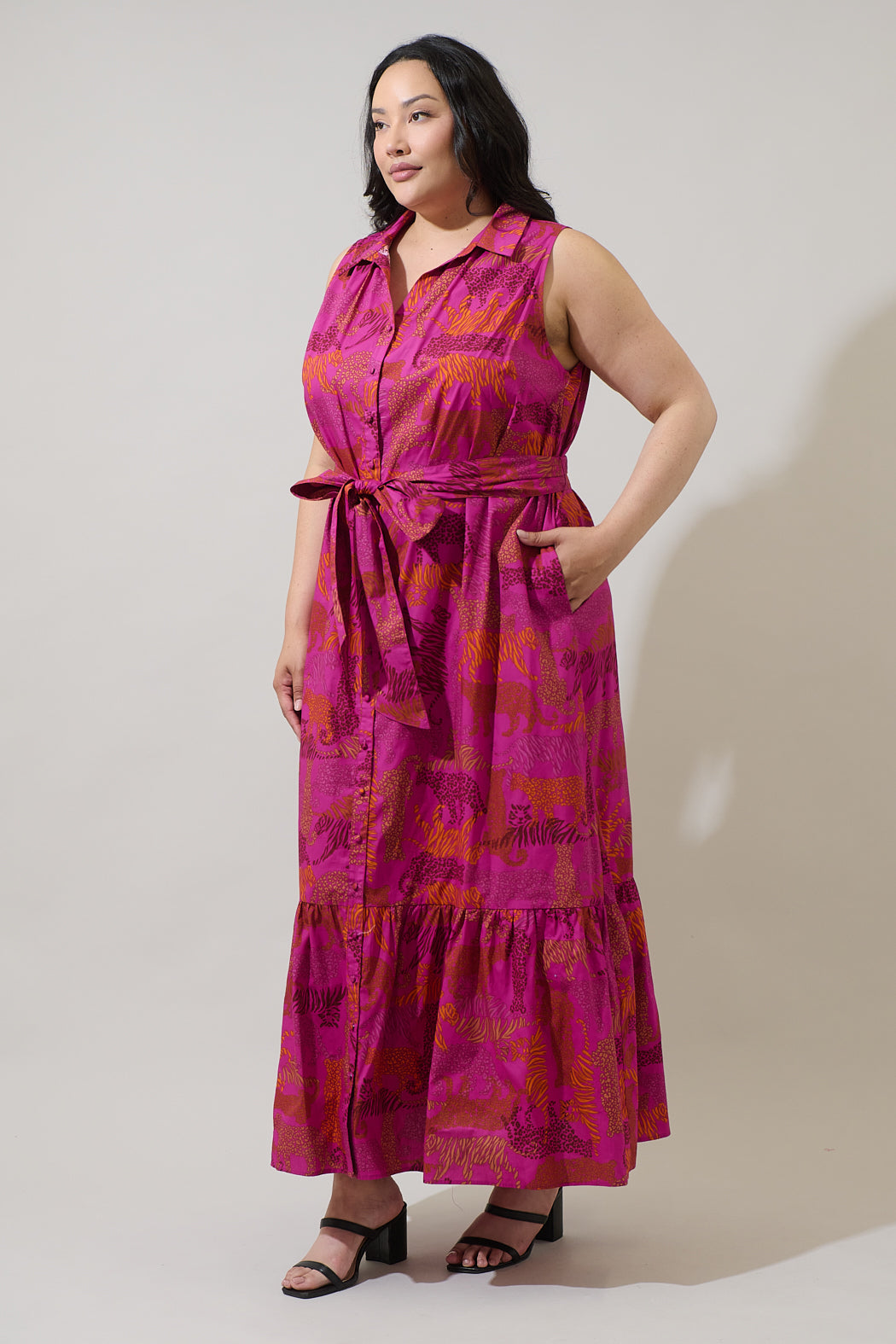 In the Jungle Cileah Collared Maxi Dress Curve