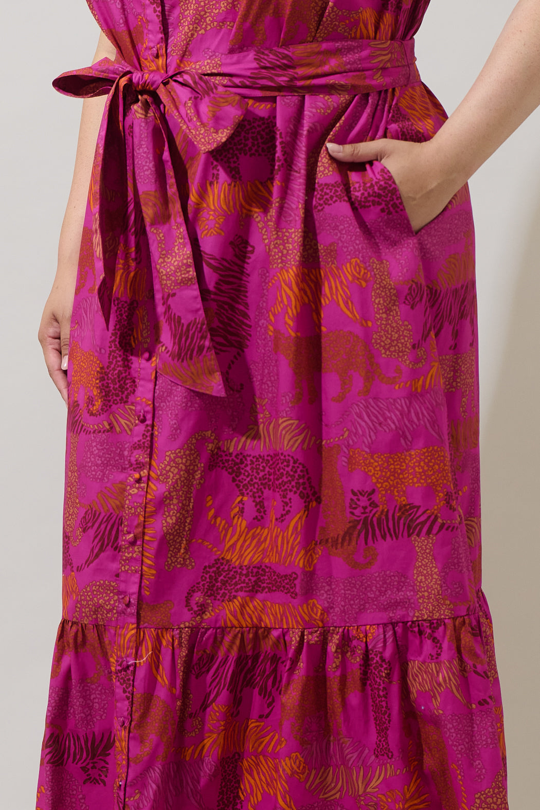 In the Jungle Cileah Collared Maxi Dress Curve