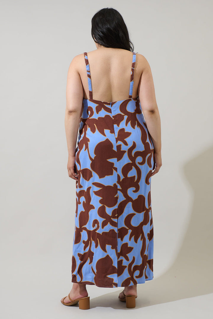 Briley Abstract Mizie Open Back Maxi Dress Curve