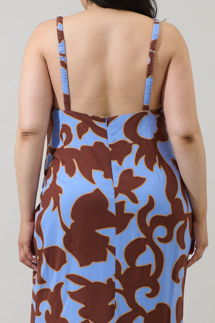 Briley Abstract Mizie Open Back Maxi Dress Curve