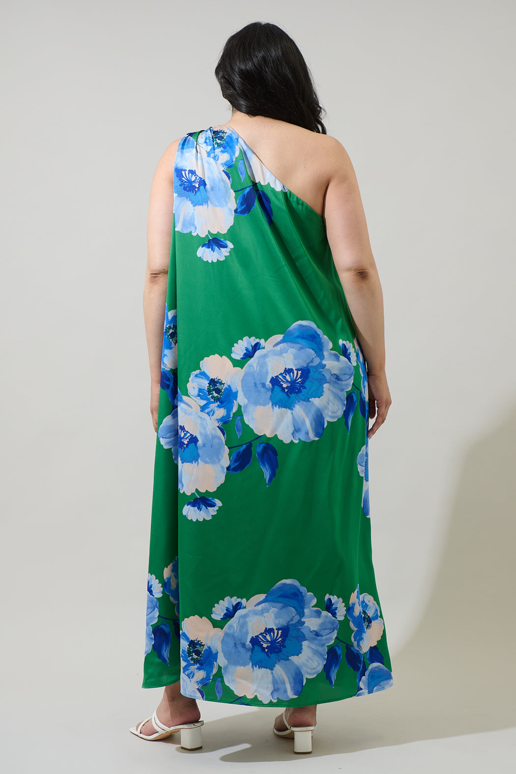 Glena Floral Pleated Maxi Dress Curve
