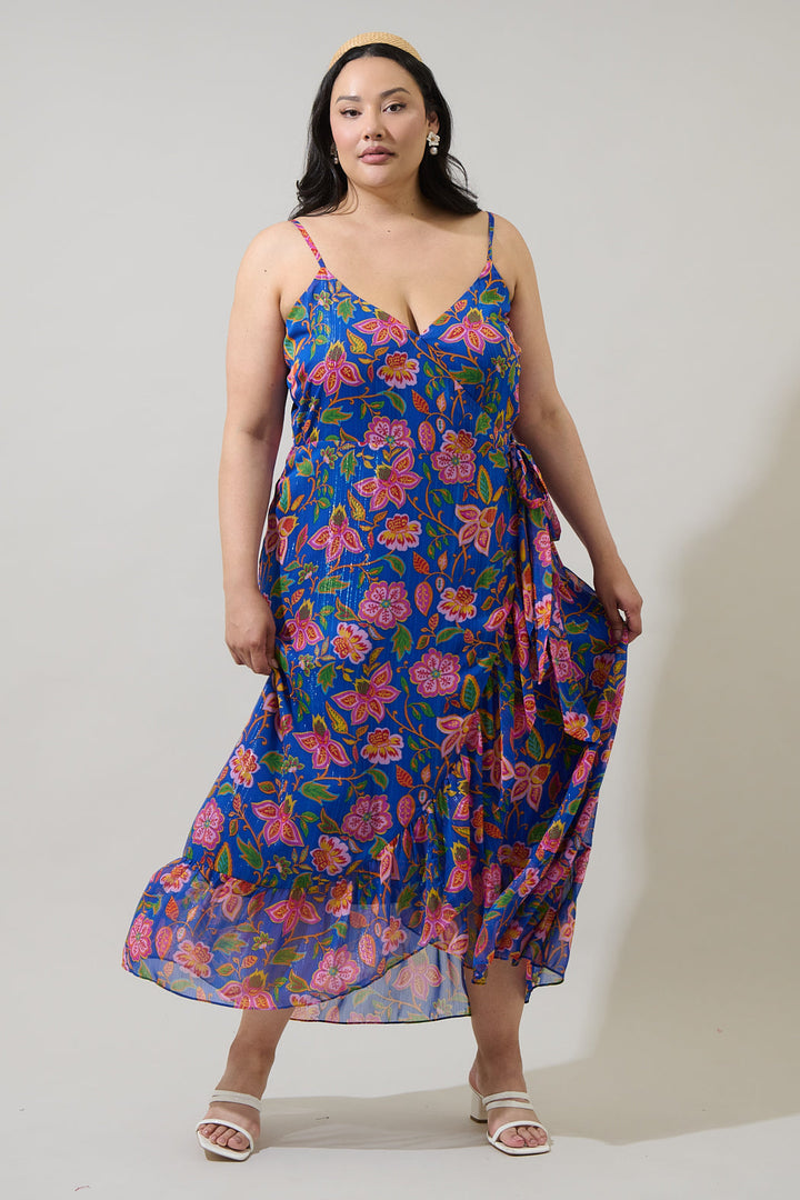 Wendey Floral Zayna Wrap Maxi Dress Curve