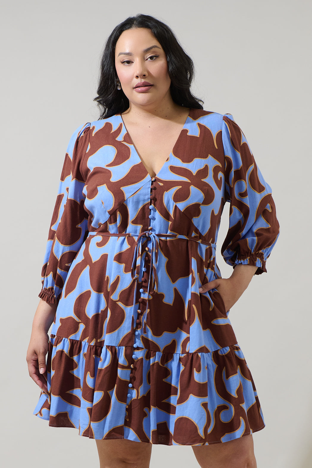 Briley Abstract Roana Mini Dress Curve