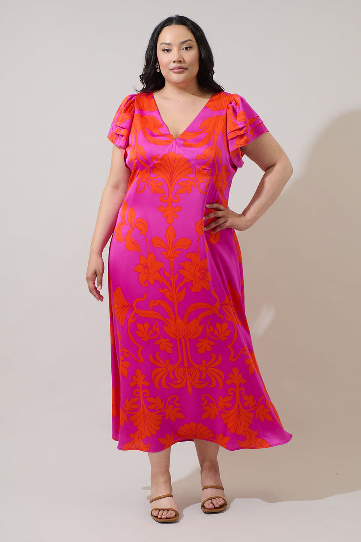 Vallie Floral Ritany Empire Maxi Dress Curve