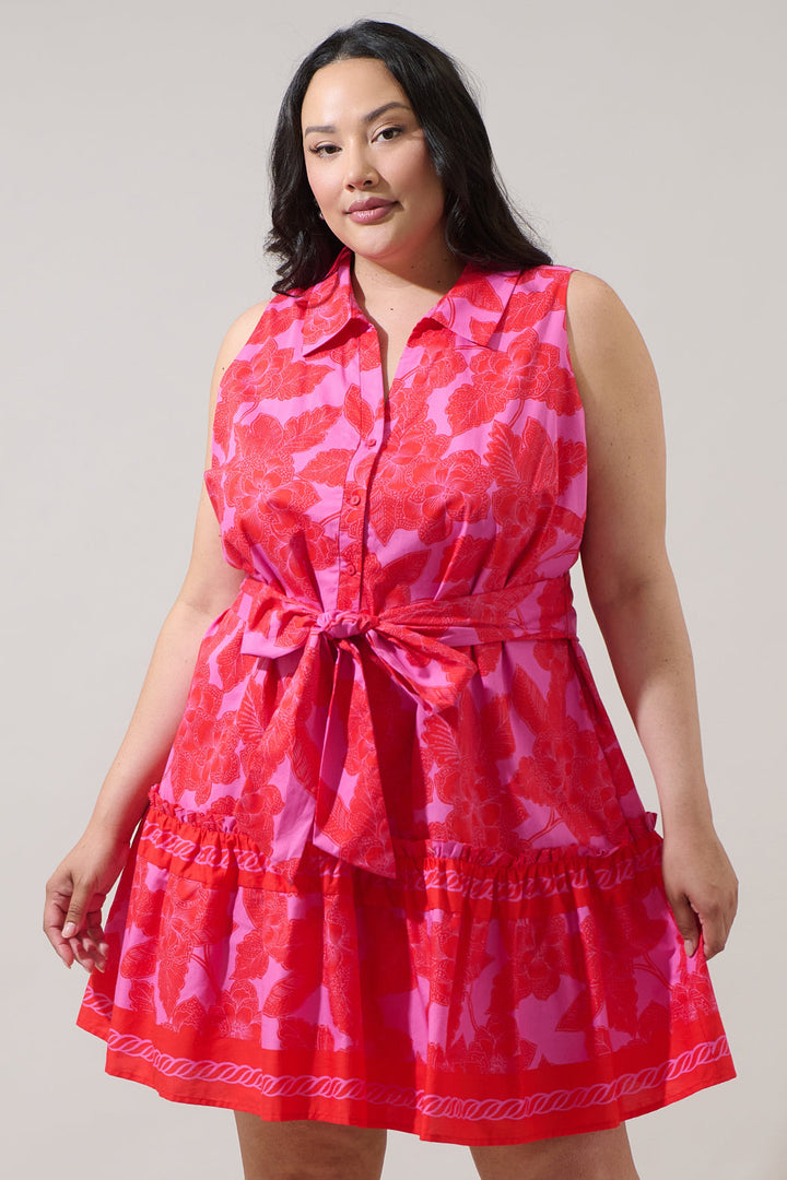 Rency Floral Zady Sleeveless Mini Dress Curve