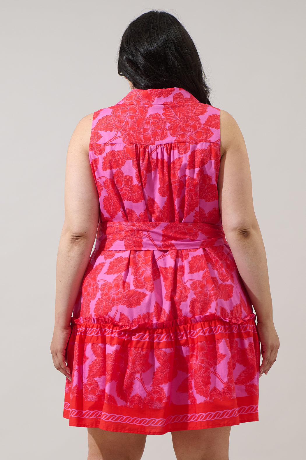 Rency Floral Zady Sleeveless Mini Dress Curve