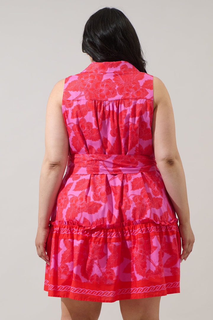 Rency Floral Zady Sleeveless Mini Dress Curve