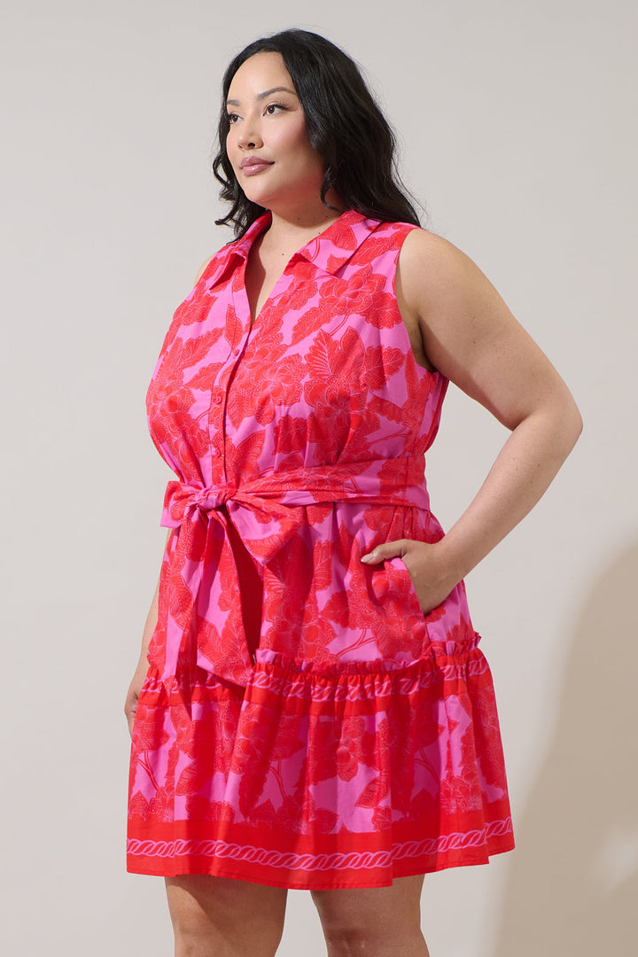 Rency Floral Zady Sleeveless Mini Dress Curve