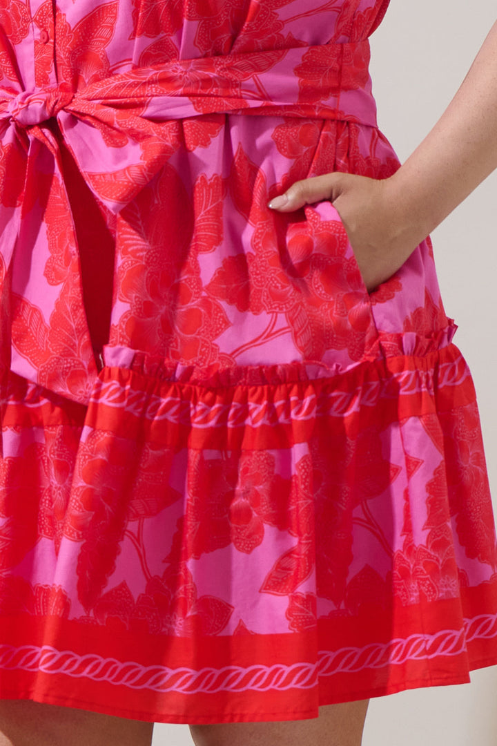 Rency Floral Zady Sleeveless Mini Dress Curve