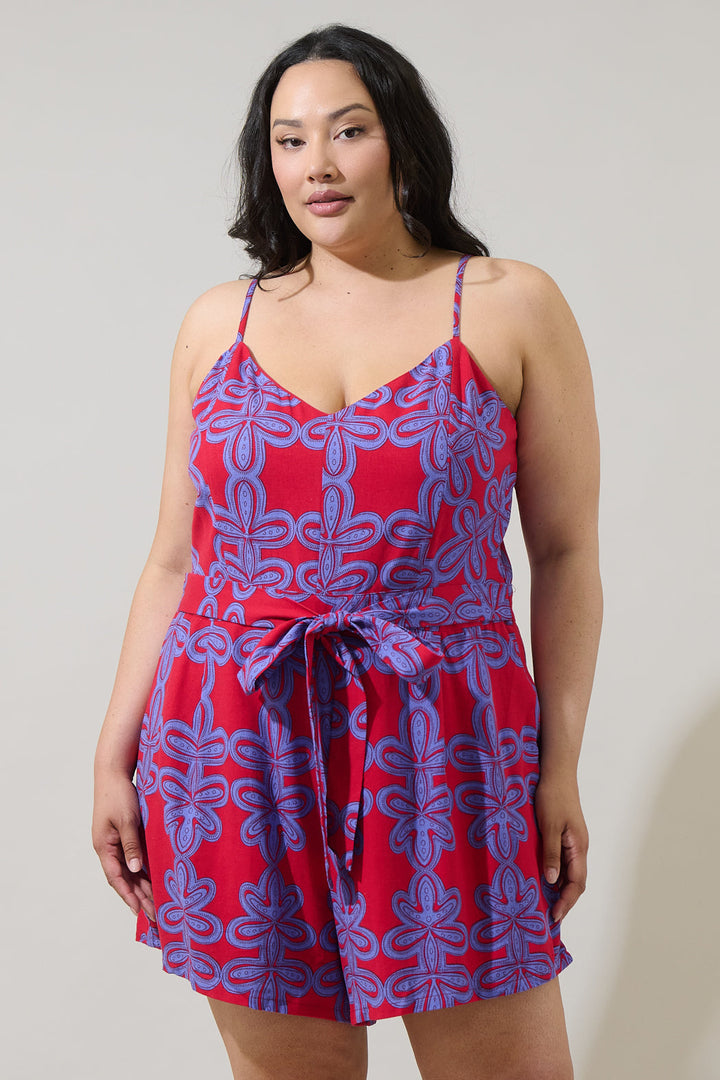Rory Abstract Kirsten Tie Romper Curve