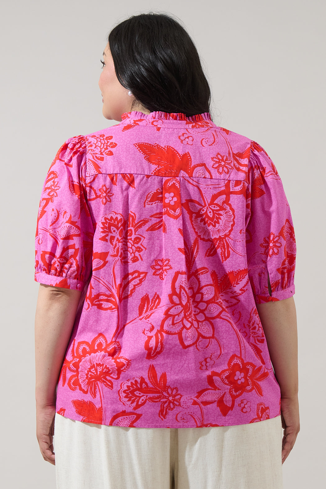 Weirly Floral Terri Puff Sleeve Top Curve