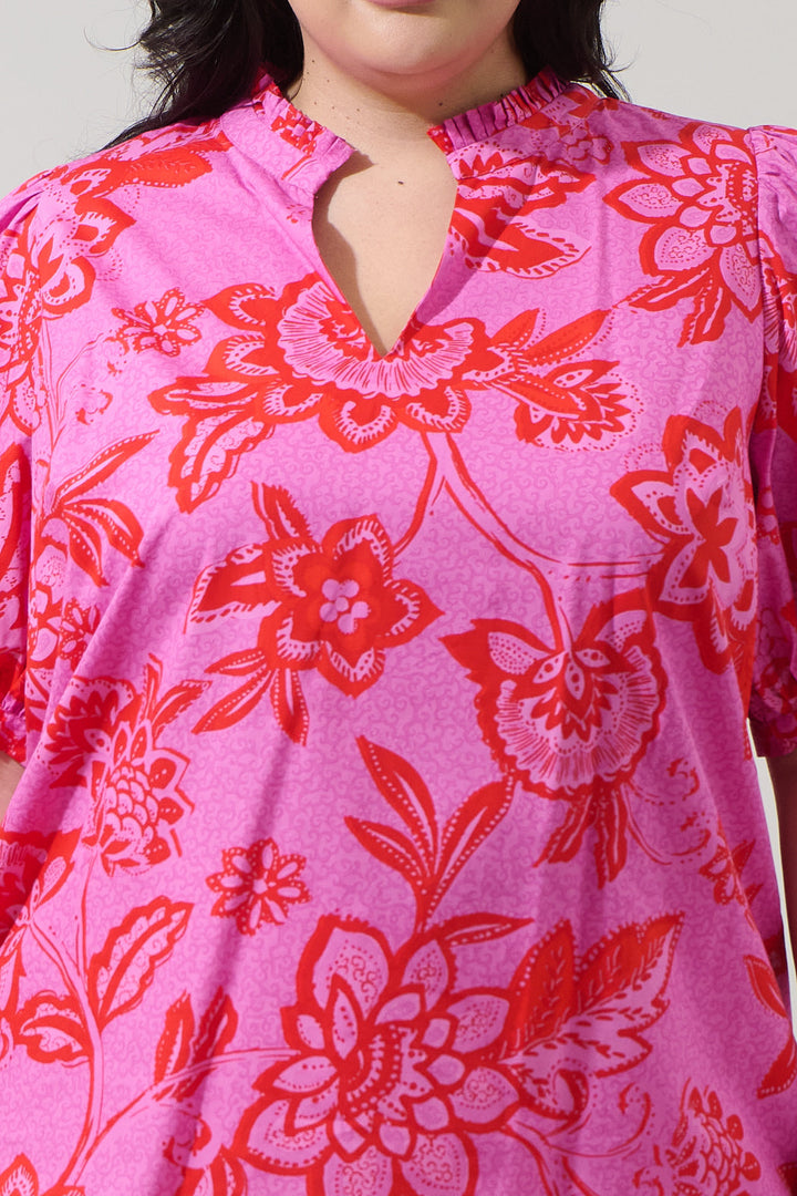 Weirly Floral Terri Puff Sleeve Top Curve