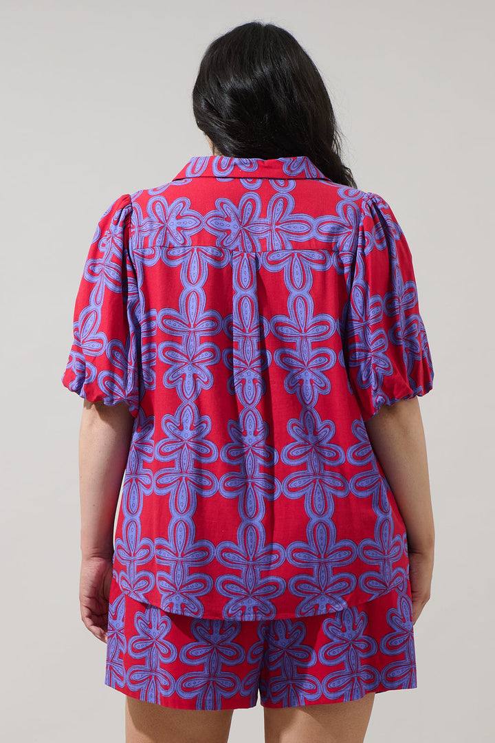 Rory Abstract Collared Shirt Curve