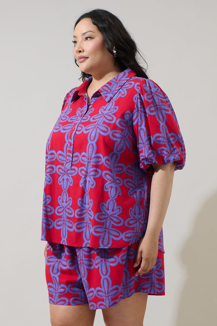 Rory Abstract Collared Shirt Curve