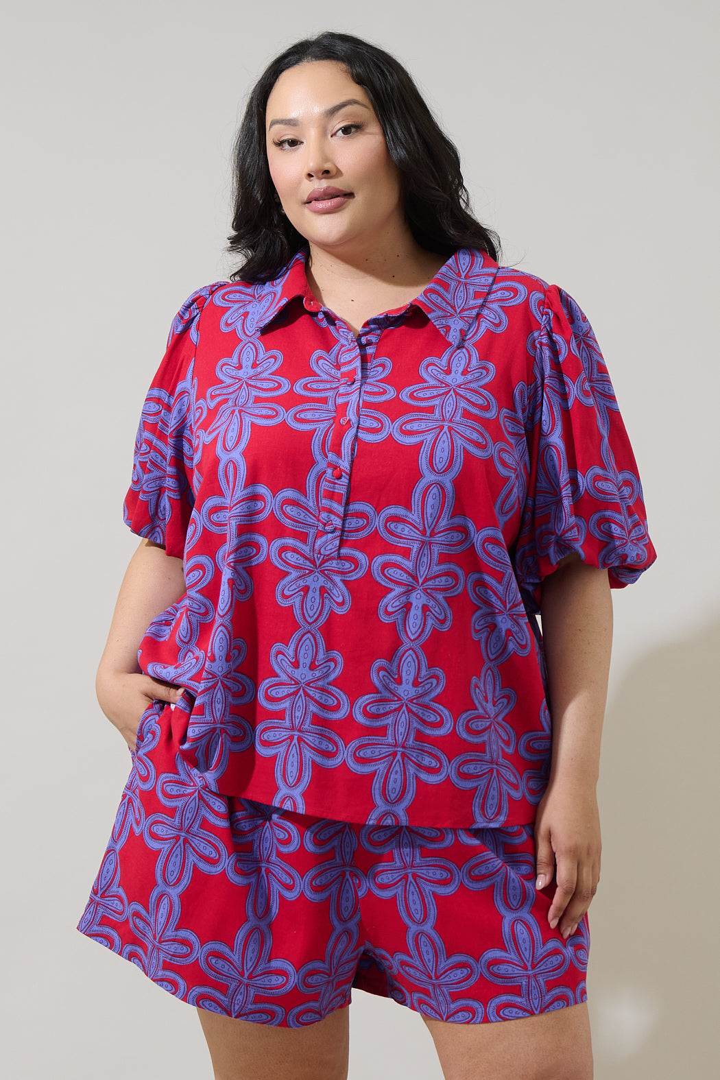 Rory Abstract Collared Shirt Curve