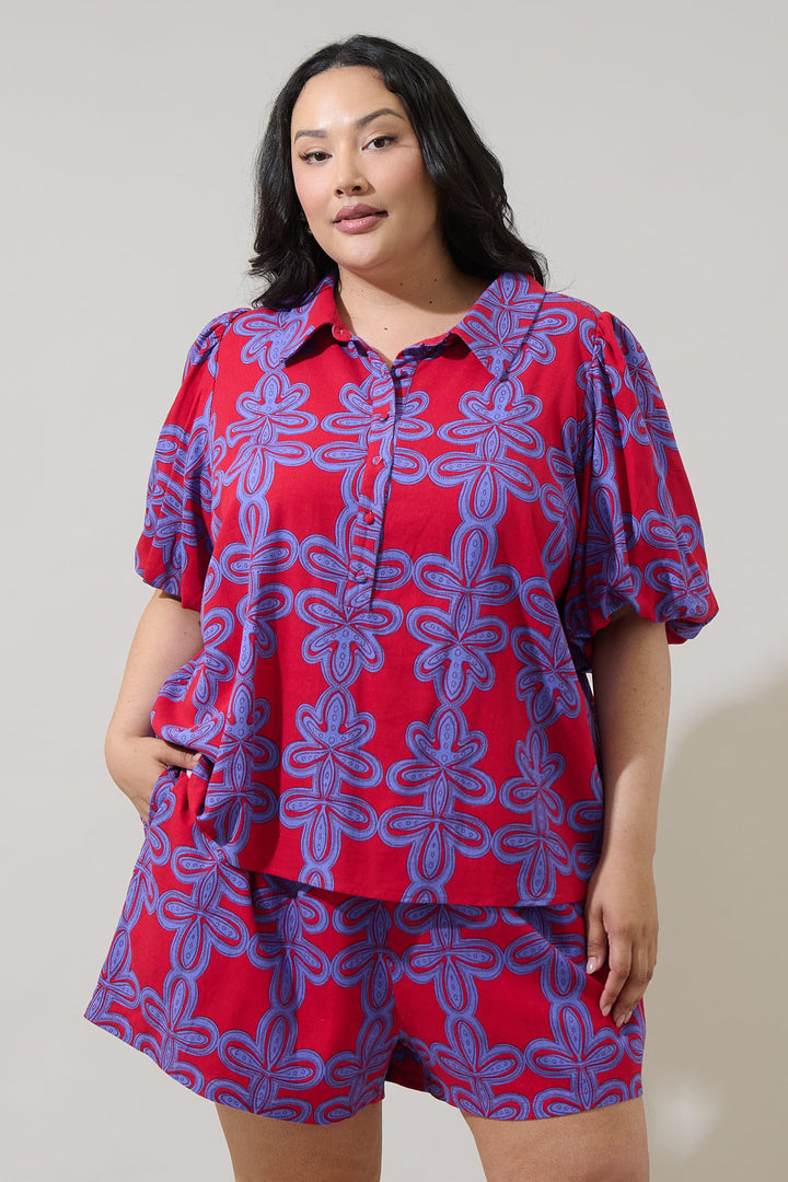 Rory Abstract Collared Shirt Curve