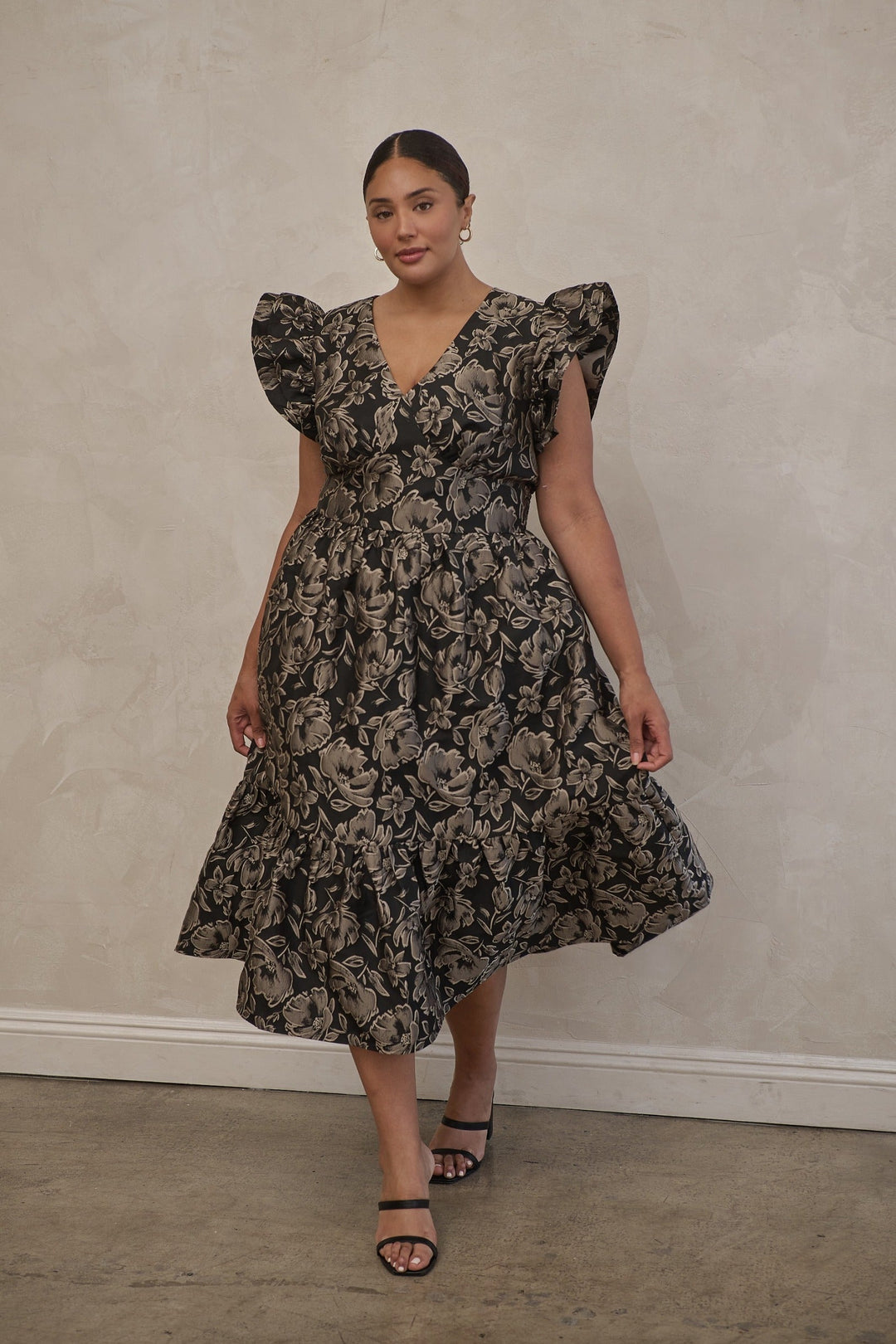 Lyla Jacquard Zayla Midi Dress Curve