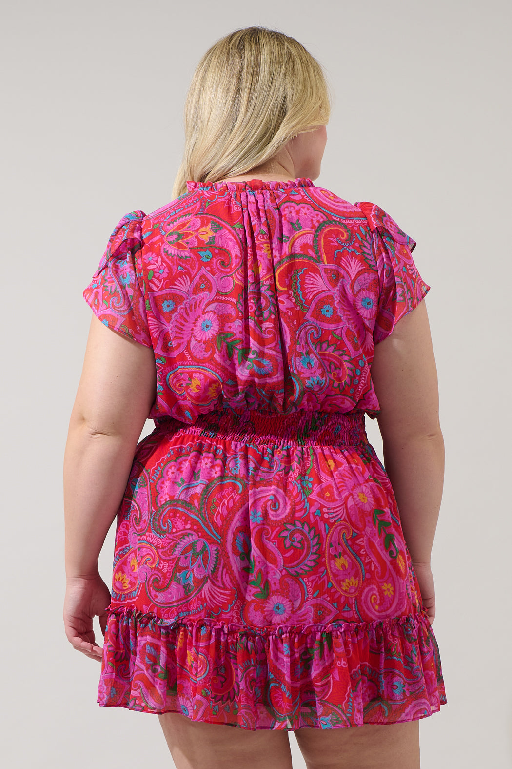 Anais Floral Bumble Ruffle Mini Dress Curve