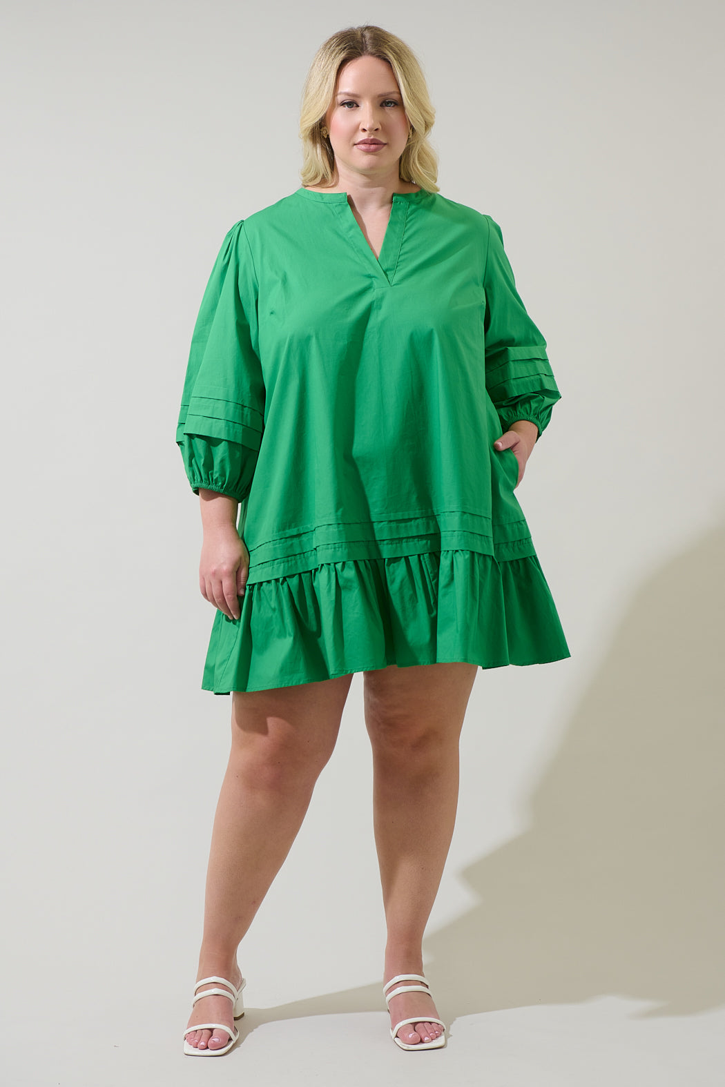 Velma Ruffle Shift Dress Curve