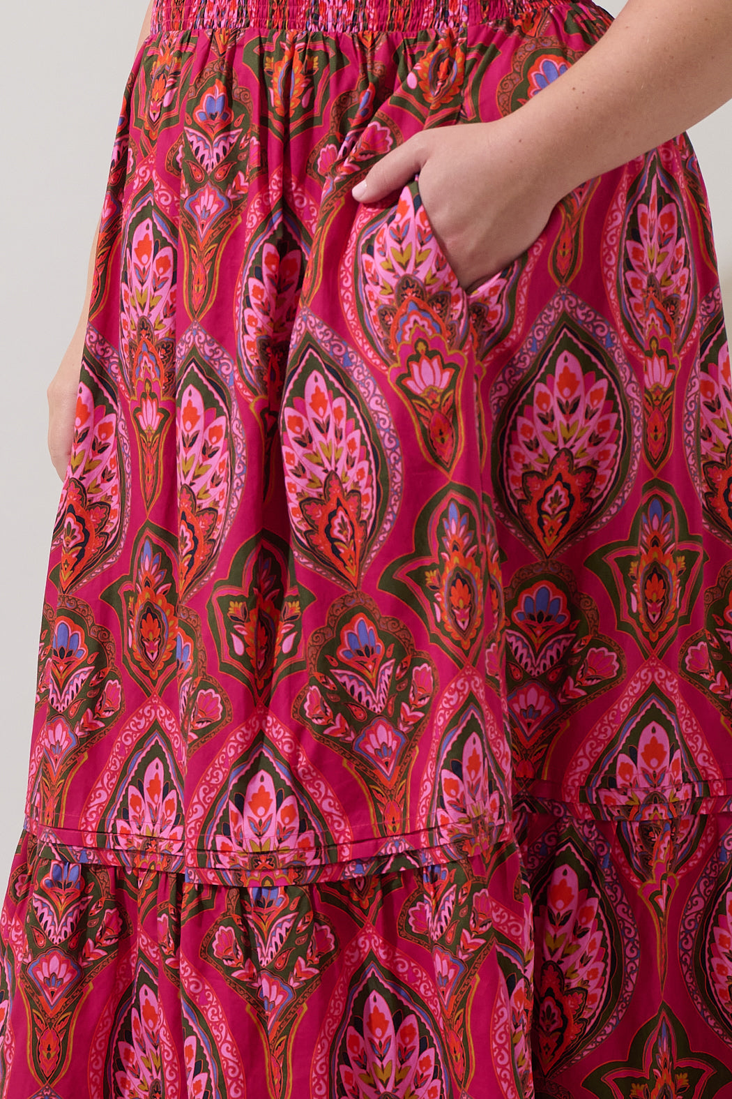 Azura Paisley Belraj Poplin Maxi Dress Curve