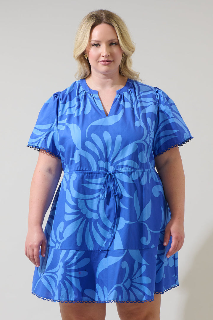 Emidora Floral Bouse Shift Mini Dress Curve