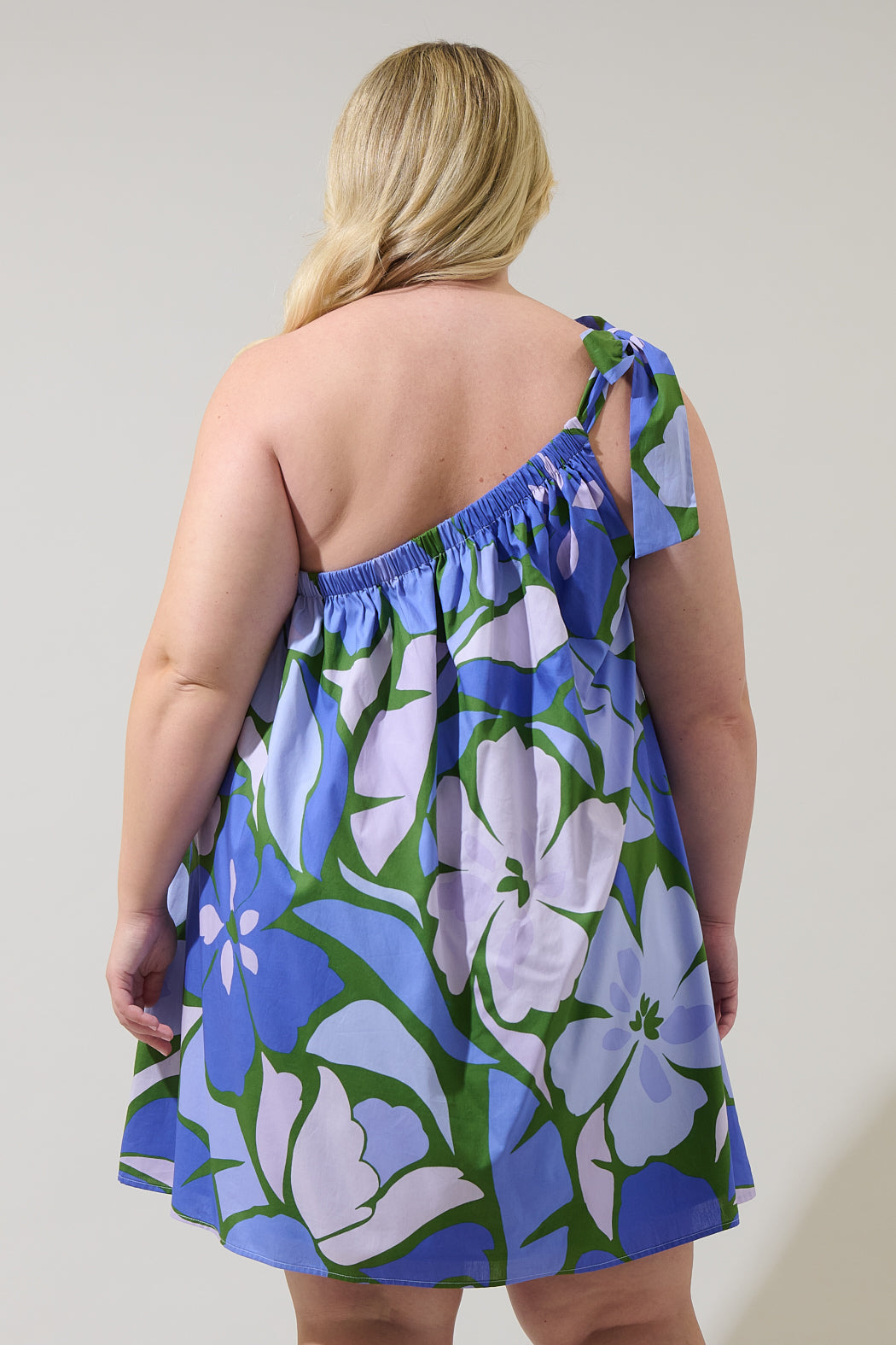 Dayana Floral Adley Shift One Shoulder Mini Dress Curve