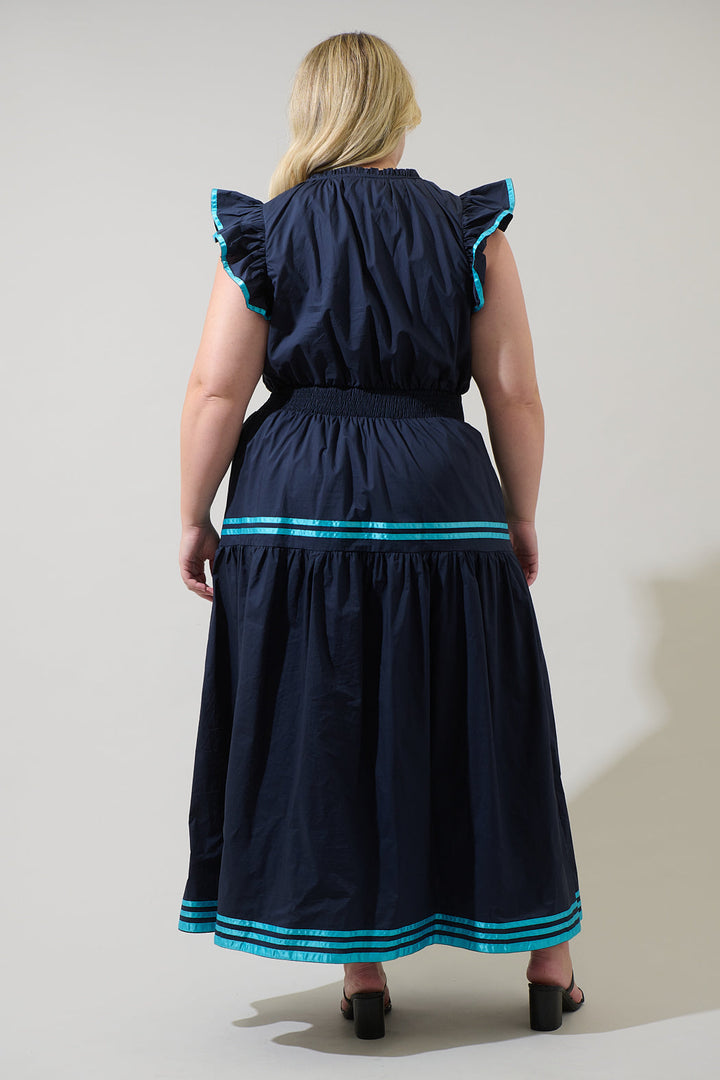 Solene Contrast Maxi Dress Curve