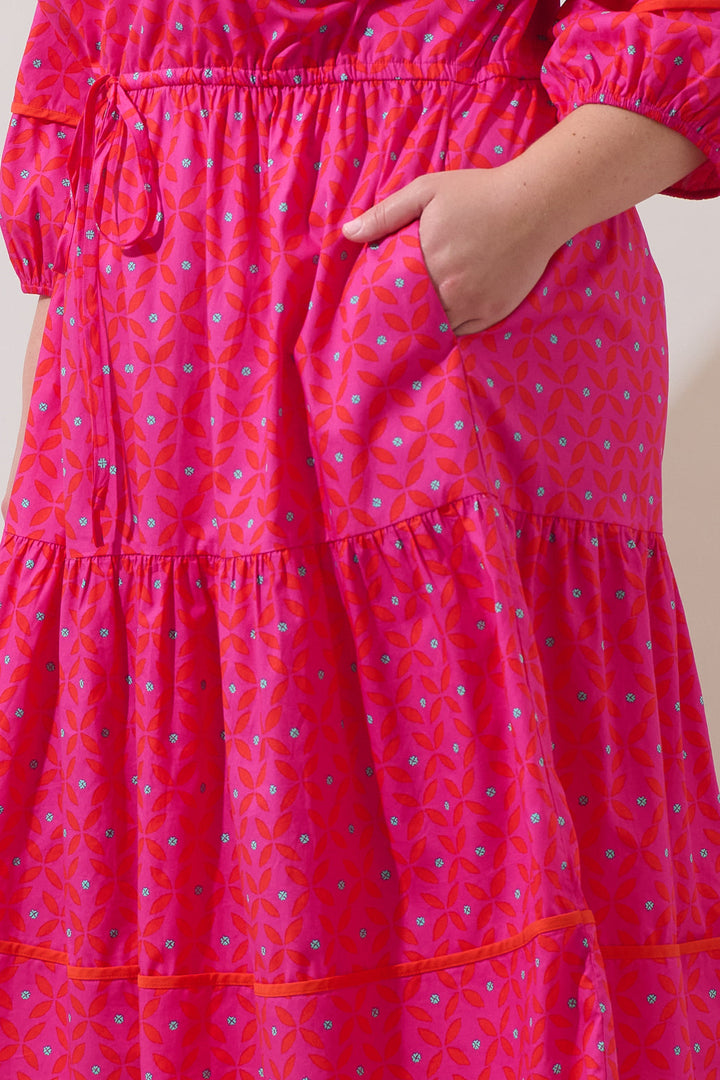 Vaila Floral Soraya Midi Tiered Dress Curve