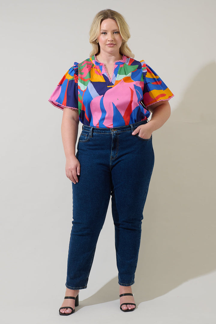 Chroma Abstract Winslet Ruffle Top Curve