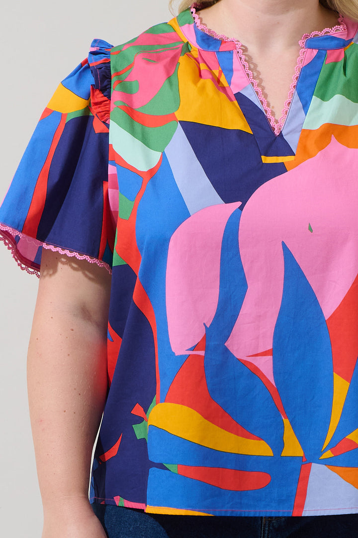 Chroma Abstract Winslet Ruffle Top Curve