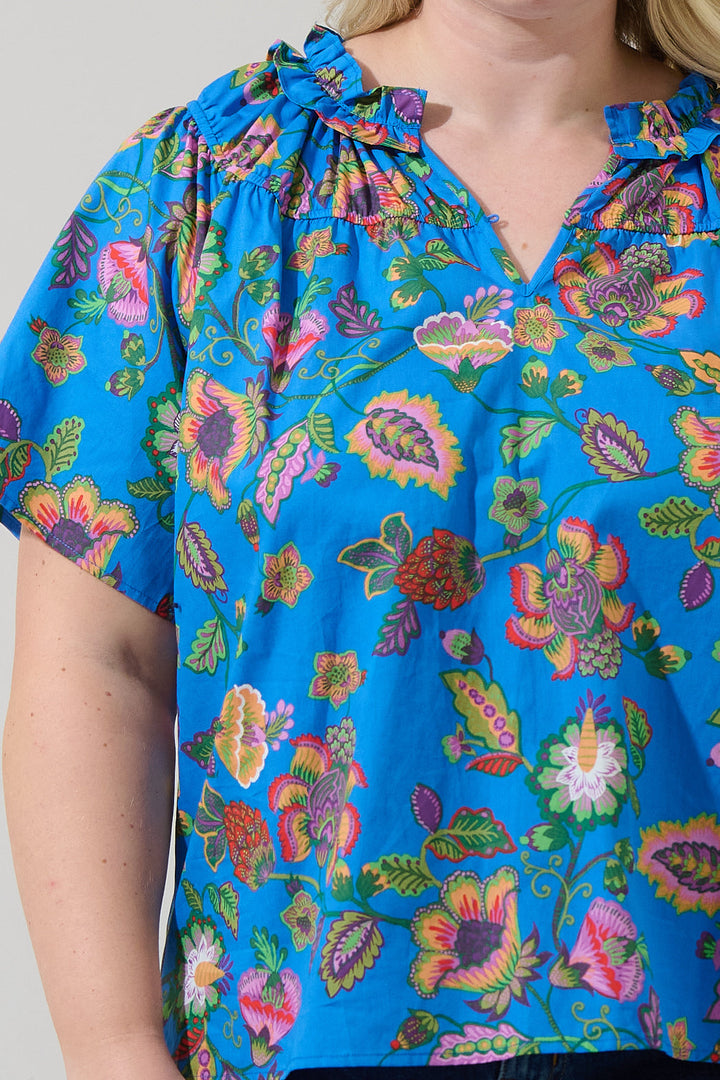 Anabelle Floral Darthy Smocked Top Curve