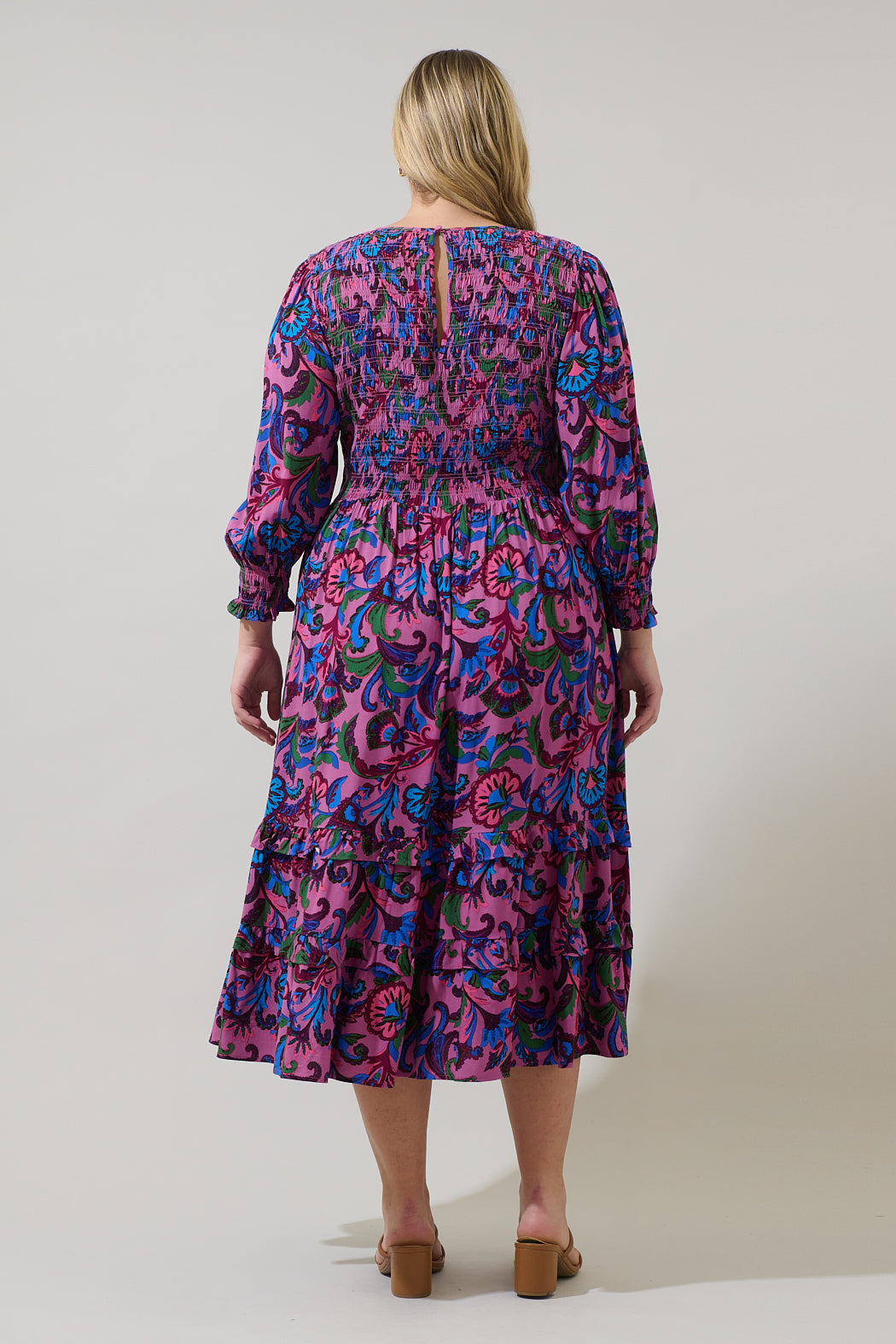 Valier Floral Ludlow Smocked Midi Dress Curve