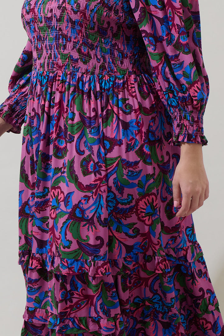 Valier Floral Ludlow Smocked Midi Dress Curve