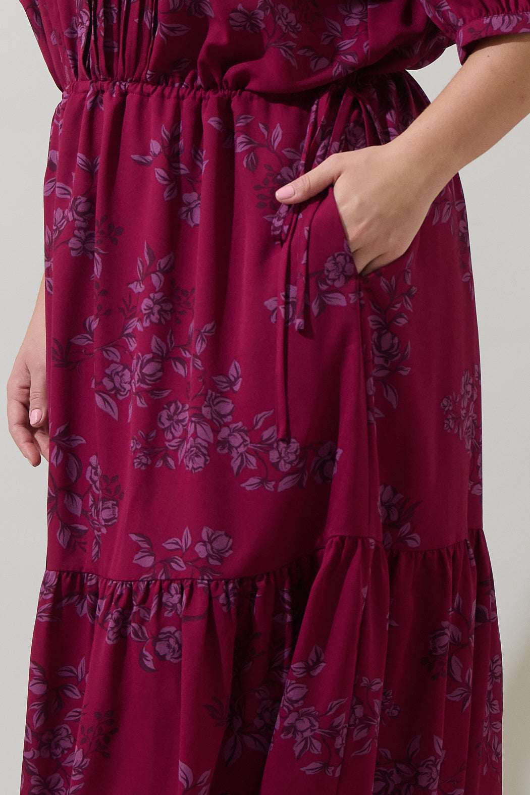 Zurum Floral Pleated Midi Dress Curve