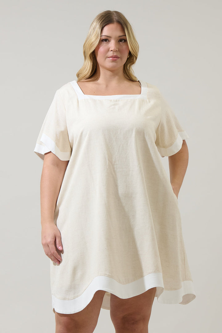 Gizelle Scallop Shift Mini Dress Curve