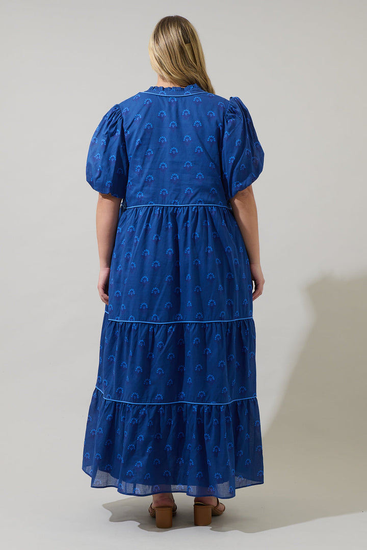 Briza Medallion Renley Tiered Maxi Dress Curve