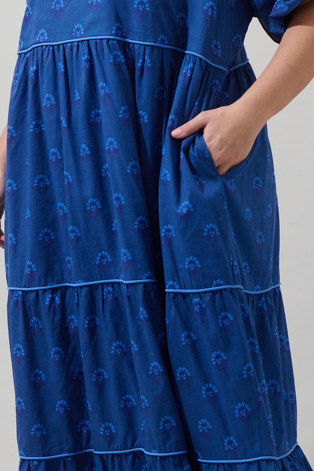 Briza Medallion Renley Tiered Maxi Dress Curve