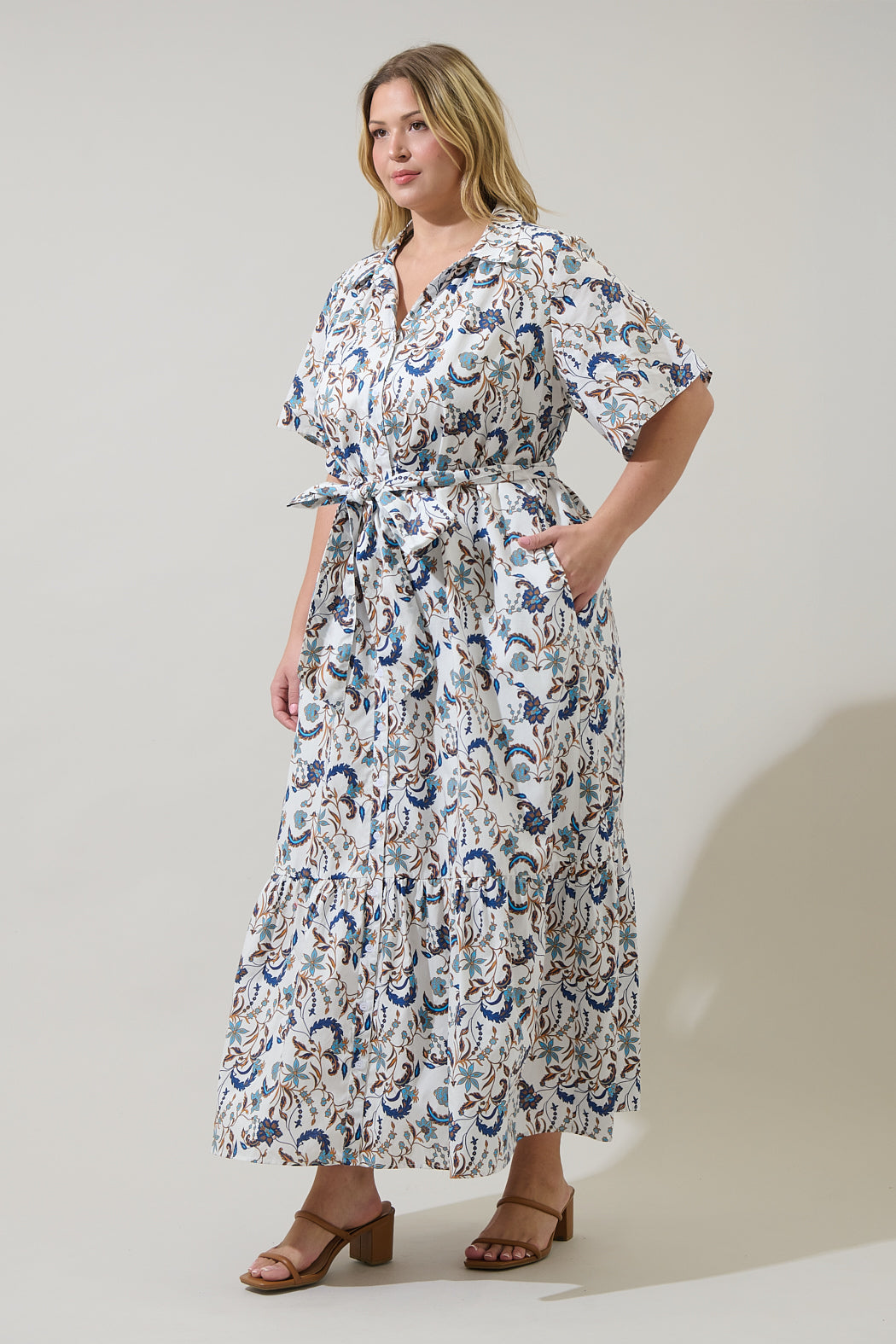 Ralston Floral Valery Button Down Maxi Dress Curve