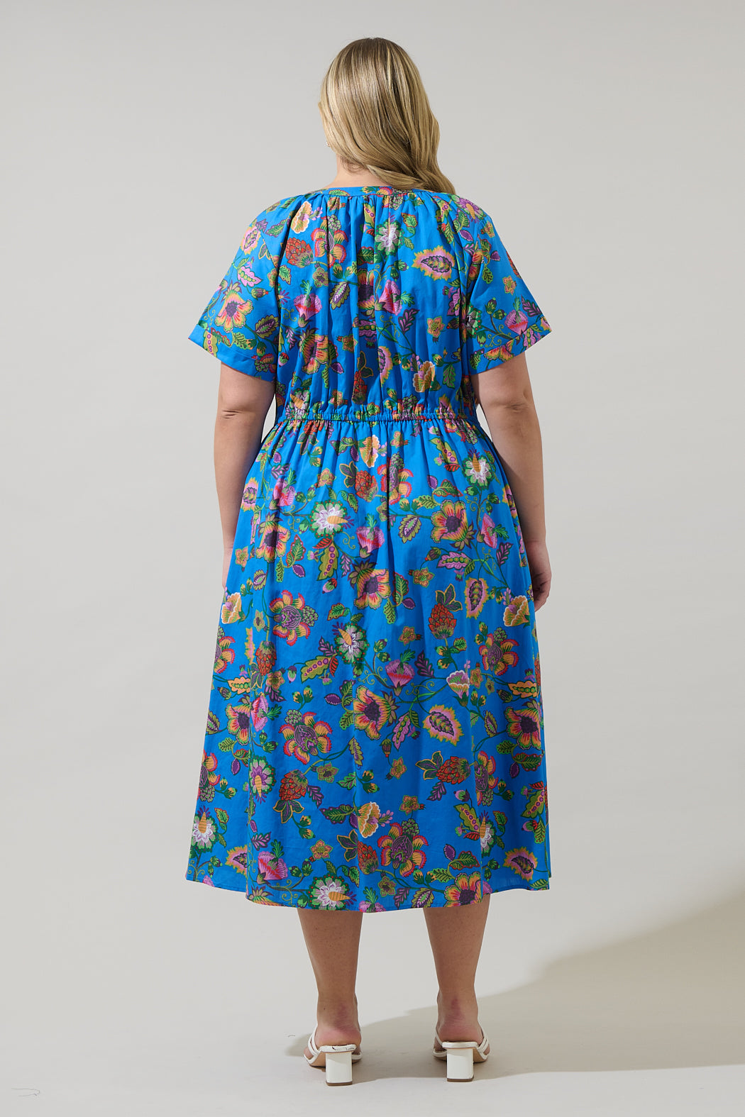Anabelle Floral Fatima Ruffle Midi Dress Curve