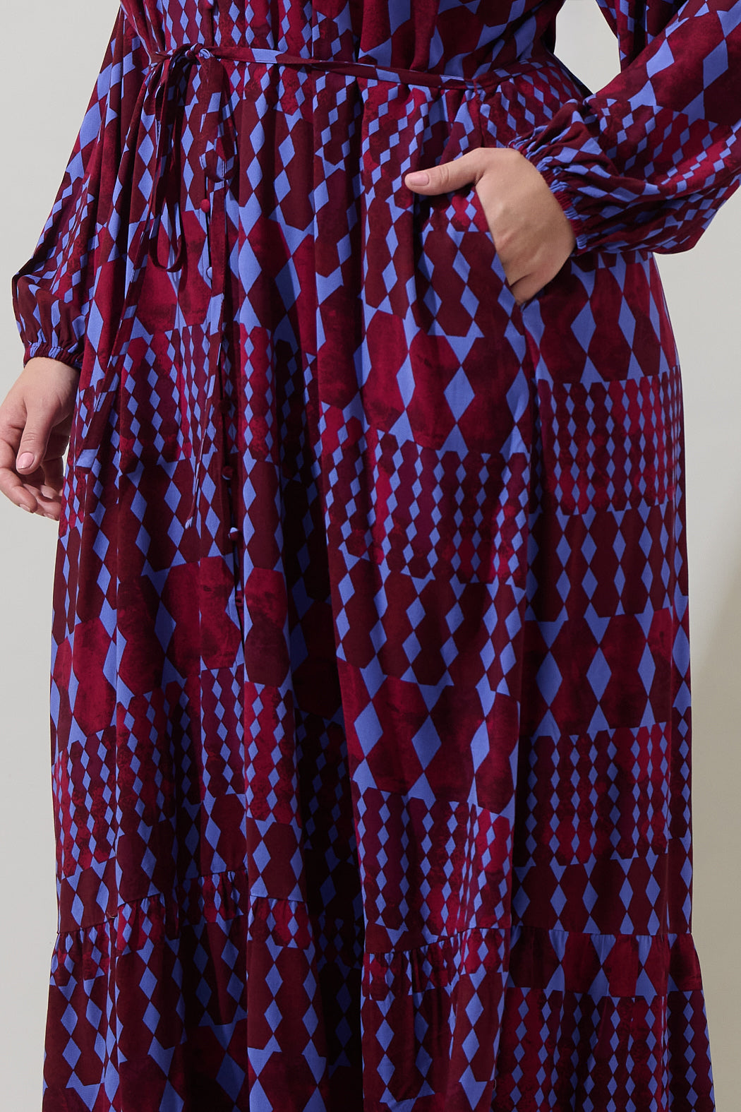 Ramsay Abstract Larrie Button Down Maxi Dress Curve