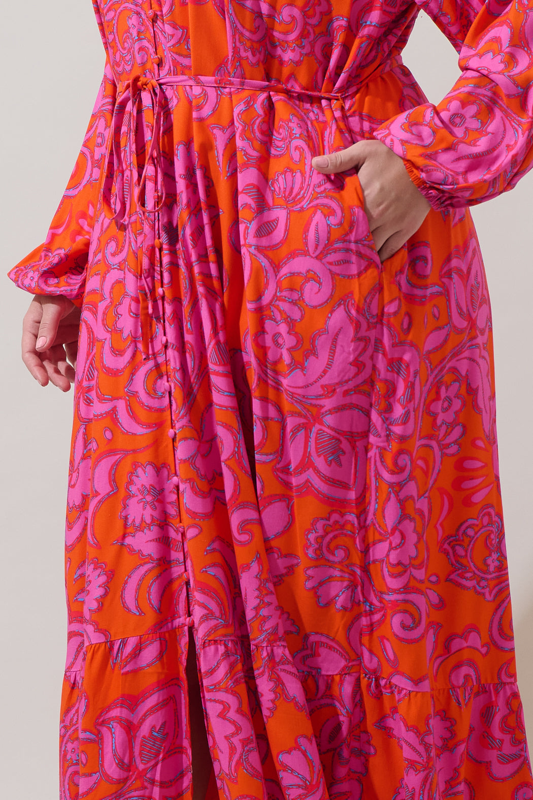 Marinda Floral Larrie Button Down Maxi Dress Curve