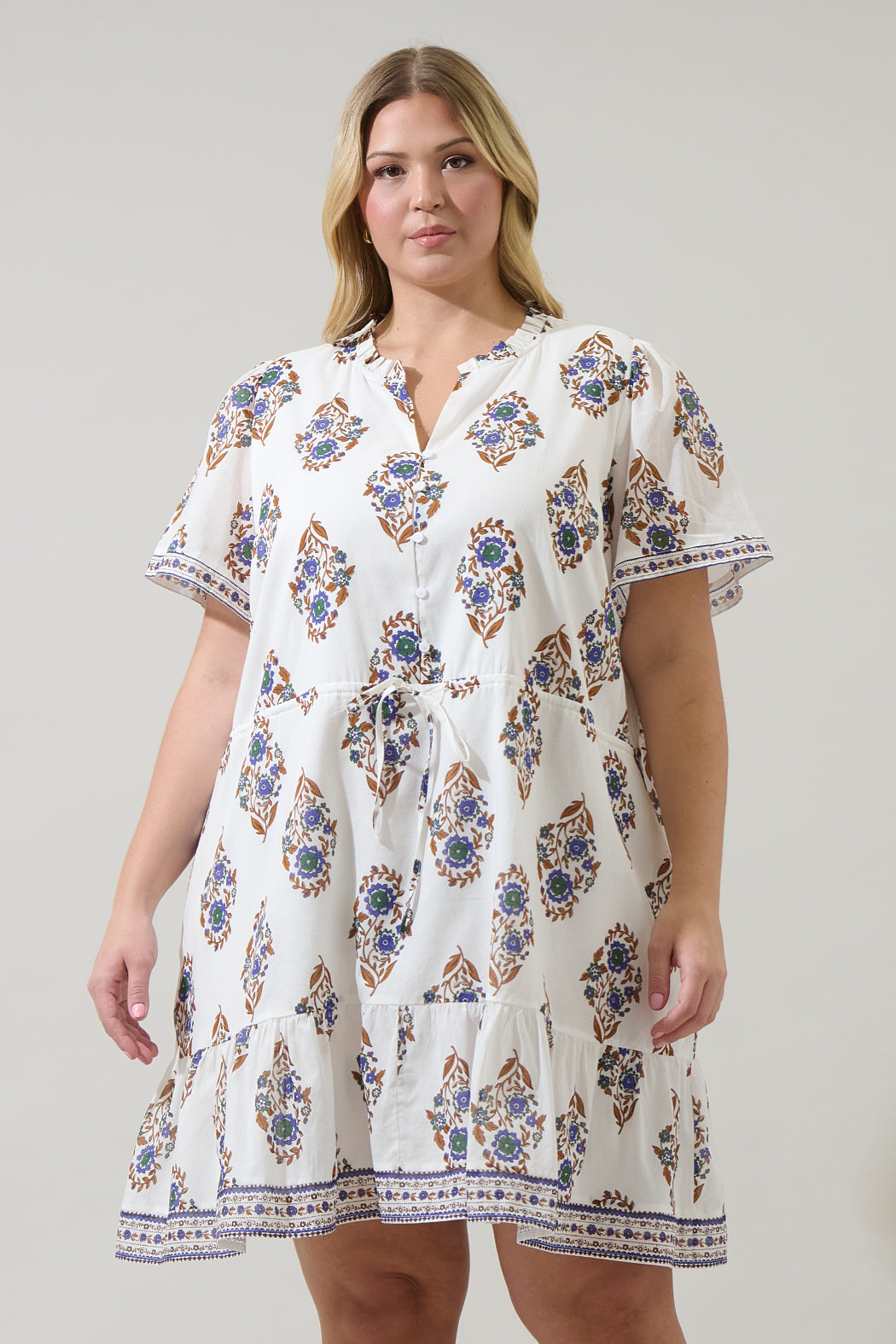Rennie Floral Warna Shift Mini Dress Curve