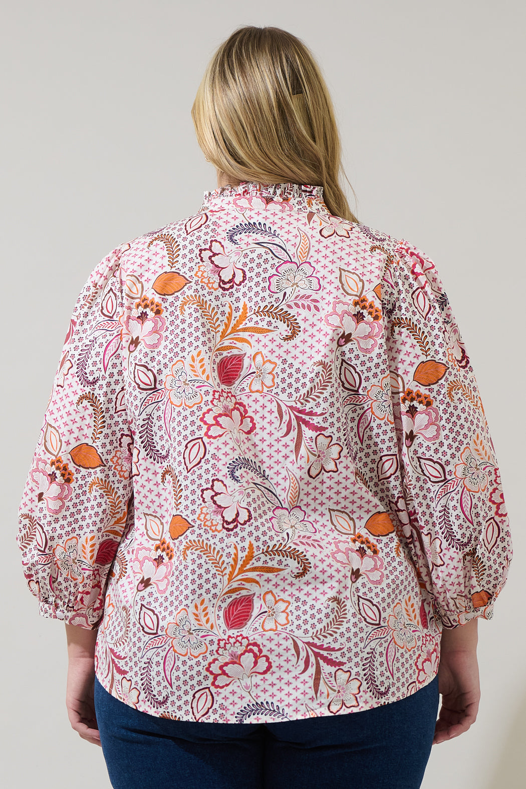 Hendry Floral Ima Button Up Top Curve