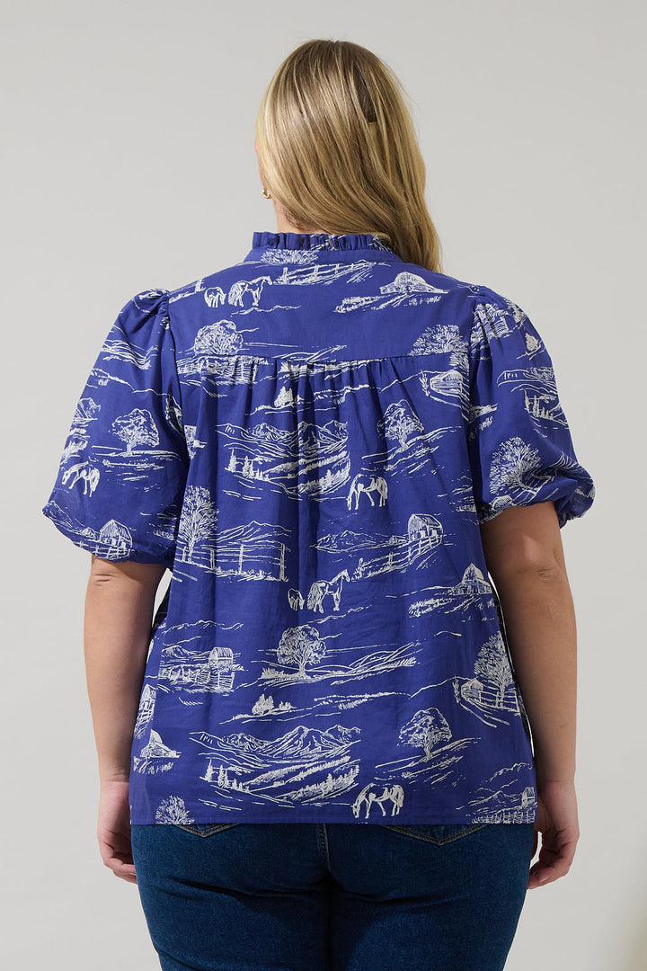 Avon Town Idara Button Down Top Curve