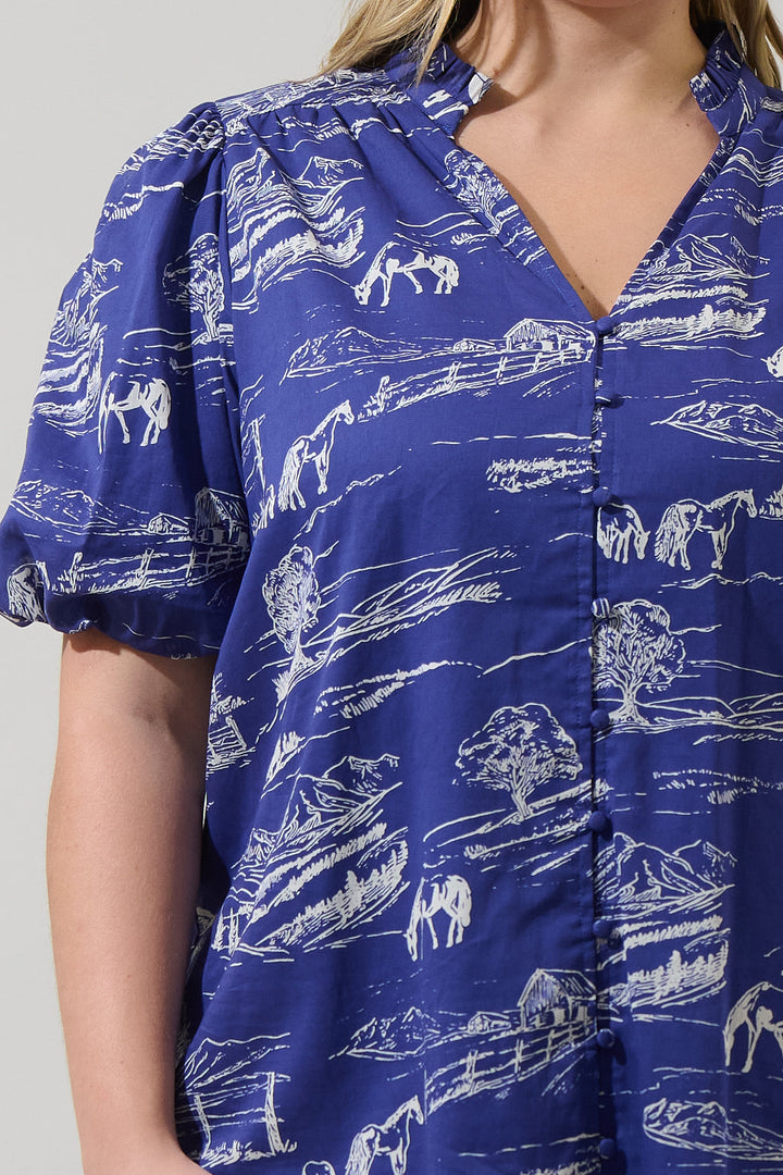 Avon Town Idara Button Down Top Curve