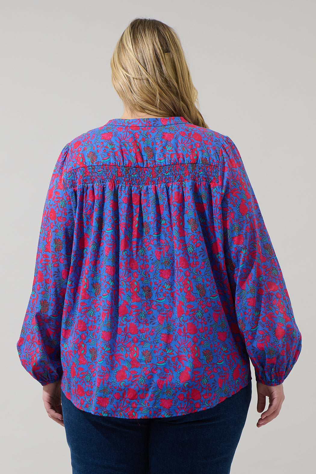 Tanya Floral Katara Smocked Top Curve