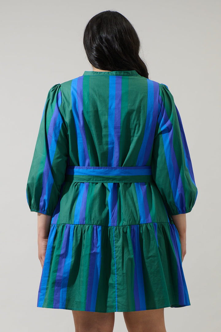 Dolary Stripe Leola Shift Mini Dress Curve