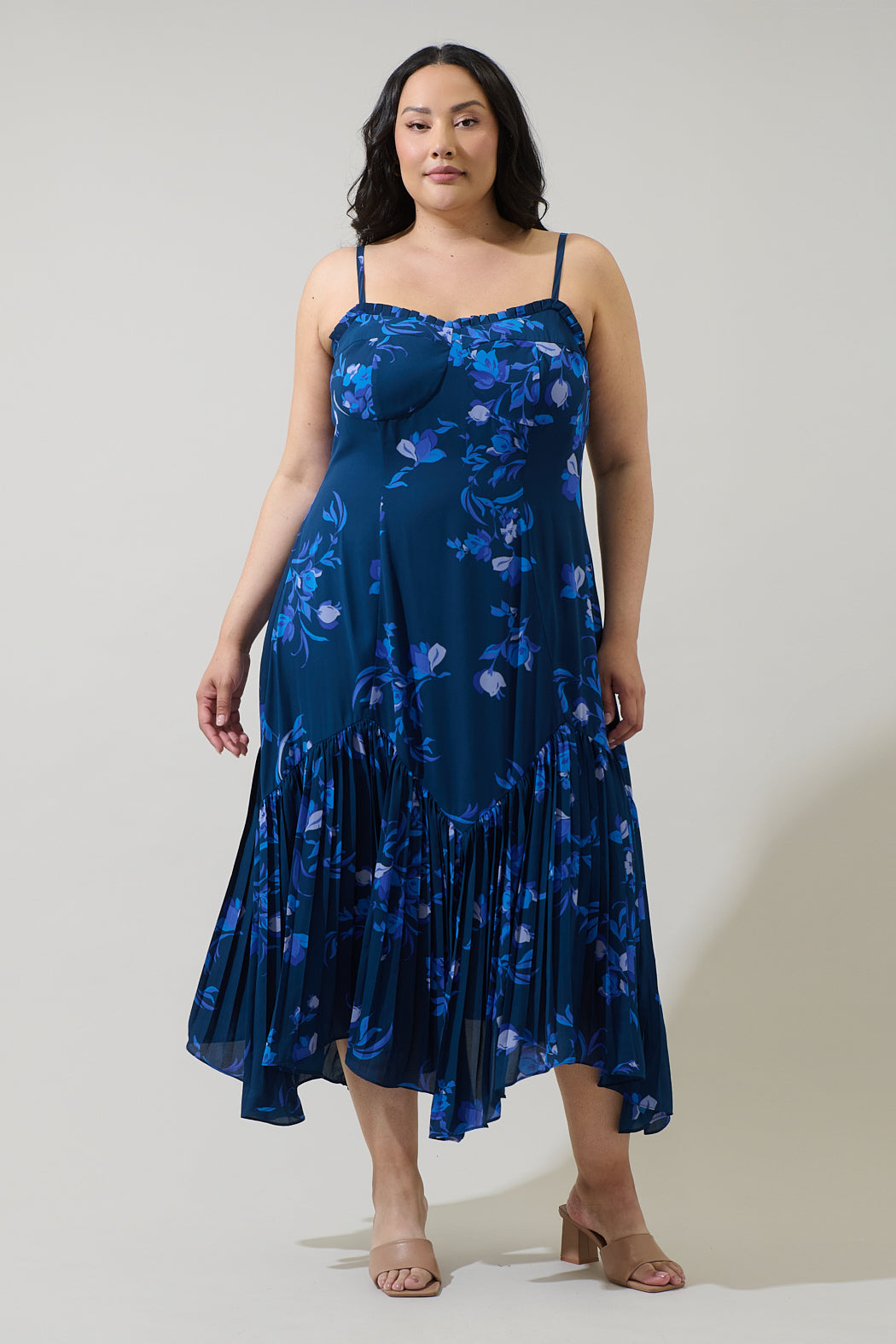 Niva Floral Hendra Pleated Midi Dress Curve