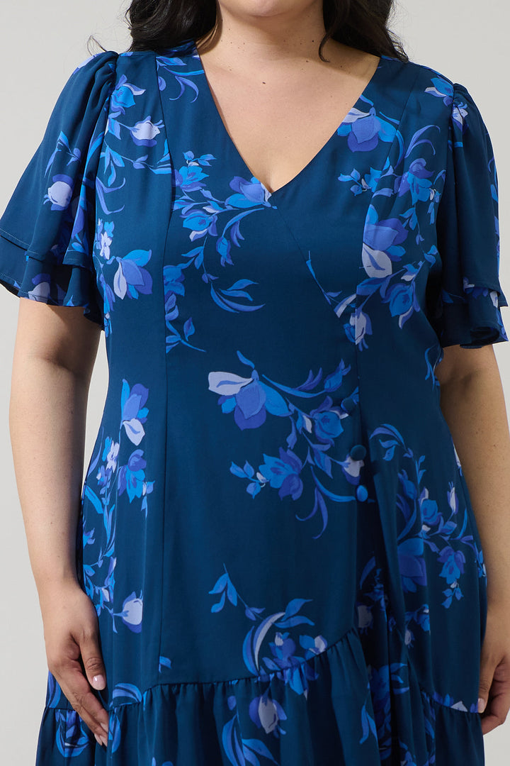 Niva Floral Rivane Button Mini Dress Curve