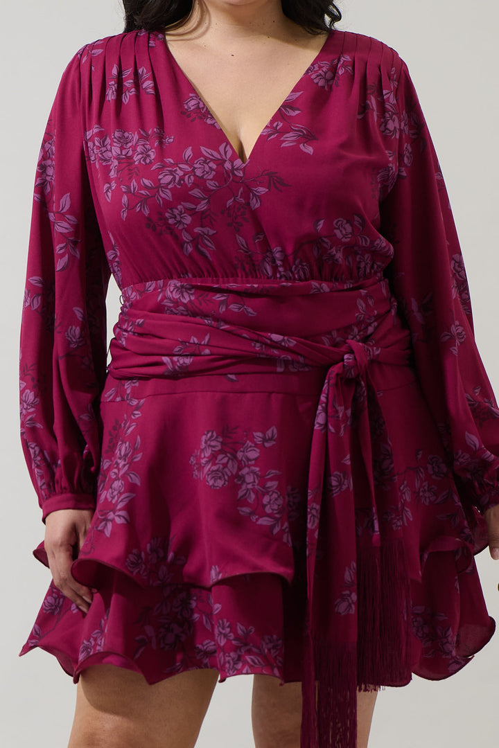Zurum Floral Kery Tiered Mini Dress Curve